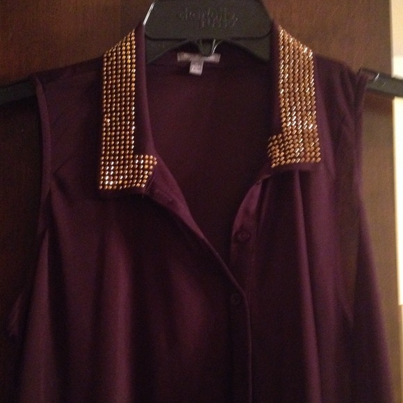 Dark purple sheer blouse - Picture 2 of 3