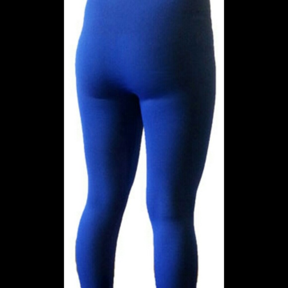 Blue women's leggings. - Picture 2 of 2