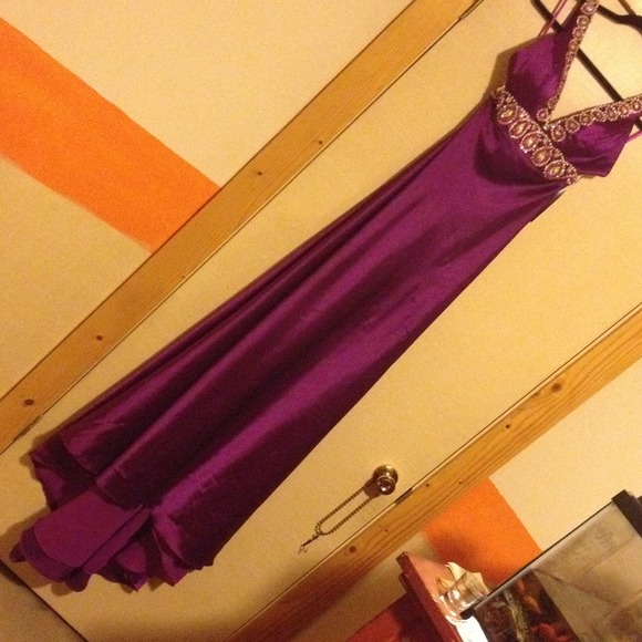 Hand jeweled prom dress