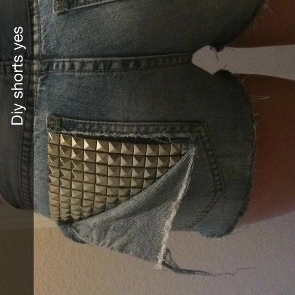Handmade studded shorts