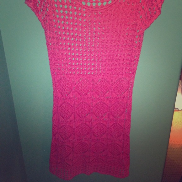 Red/orange crochet dress