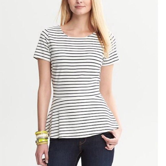 Banana Republic Striped Peplum Top