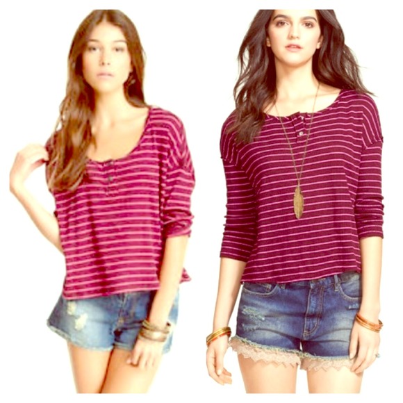 Free People Tops - 💕 Free People pink Garvey Henley