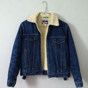 Vintage Jean Jacket with Shearling // High Trails