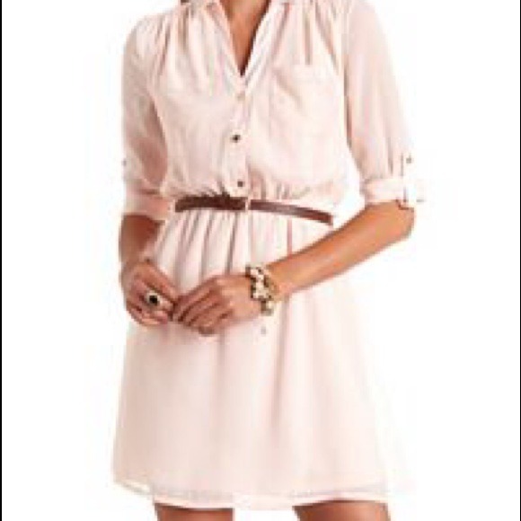 Chiffon Belted Shirt Dress 💃