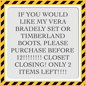 LAST CHANCE FOR VERA BRADELY and TIMBERLAND!