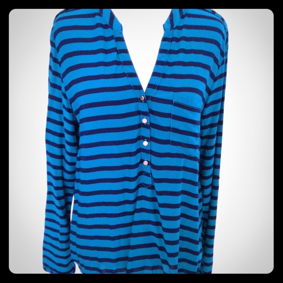 Blue/Green Stripe Top