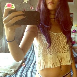 see through fringe crop top