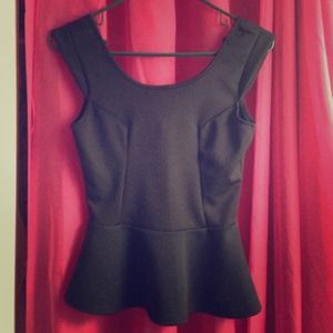 Black Peplum Top