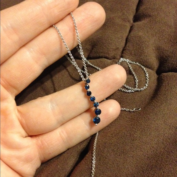 Blue Sapphire Journey Necklace
