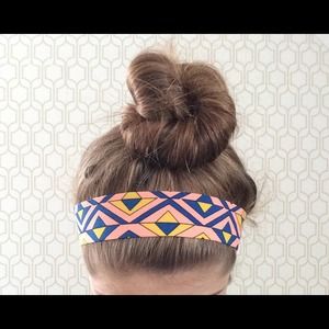 Pink, blue and yellow headband