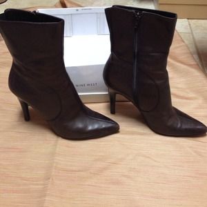 Nine West brown leather ankle boots