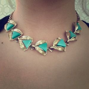 Mint green and gold necklace