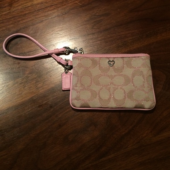 Coach Clutches & Wallets - AUTHENTIC pink and tan coach wristlet