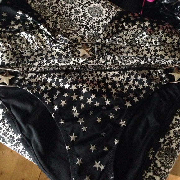 Victorias Secret Black and Silver Stars Bikini