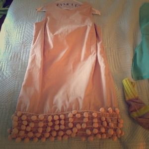Pom Pom Detail Beige Mini Dress!