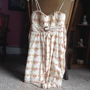 Cotton dress with pink flower design