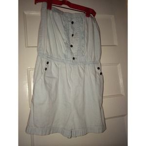 Strapless Light Blue Urban Outfitters Romper