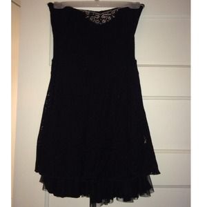 Free People Strapless Lace Fit and Flare Dress