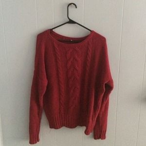 Oversized red sweater