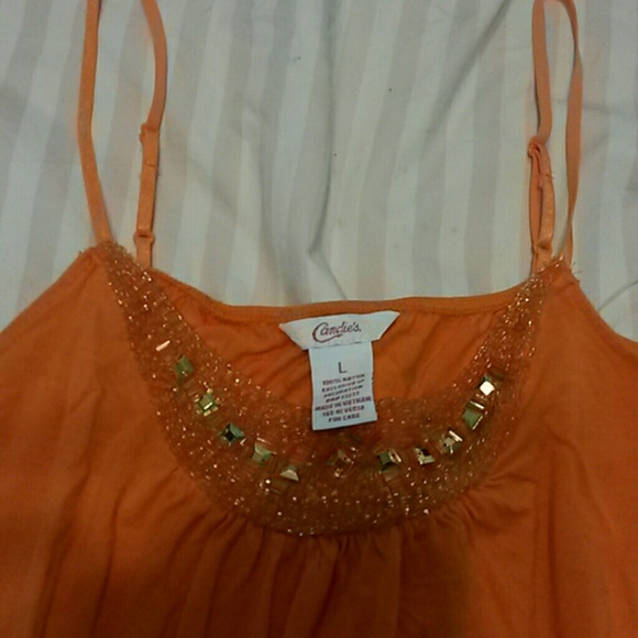 💝SALE💝Orange beaded tank cami - Picture 2 of 2