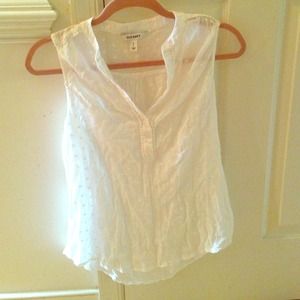 Lovely sheer white tank with polka dots