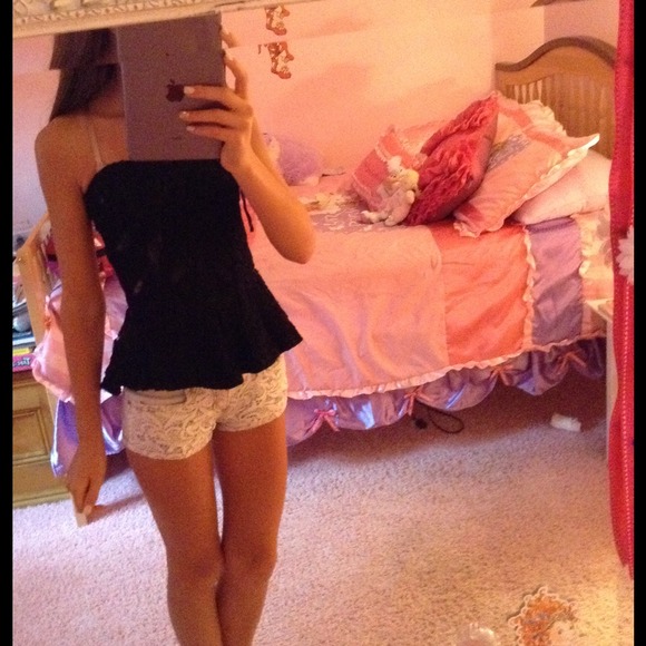 Lace peplum top