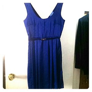 Blue pleated dress