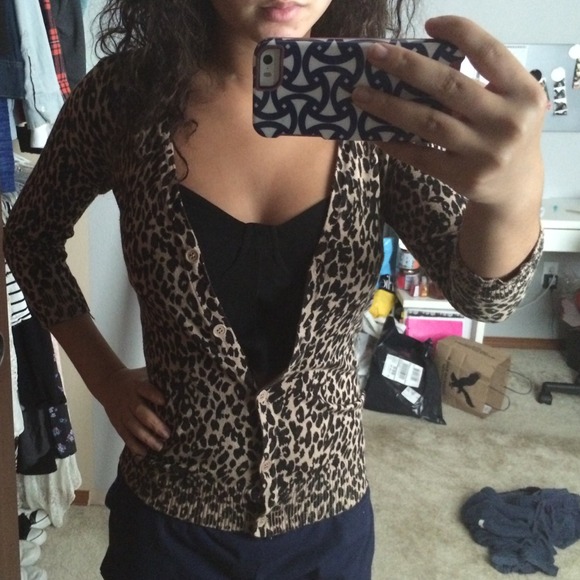 Cheetah print cardigan