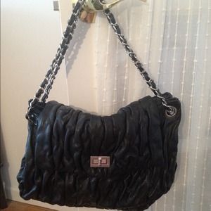 Black quilted chain strap bag