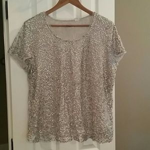Bundled Silver sequin  and black sequin top