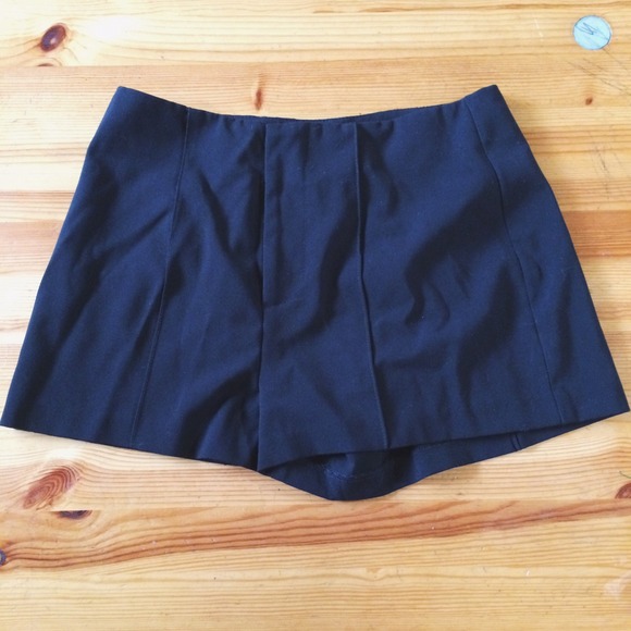 Black woven shorts