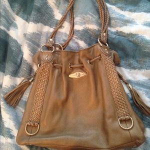 Elliot Lucca gold leather handbag