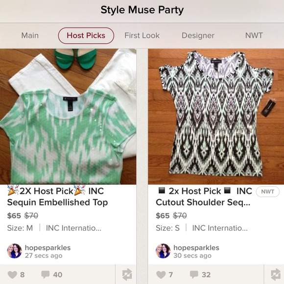 Take 40% Off INC Sequin Embellished Size M Short Sleeve Top NWTs - Picture 3 of 5