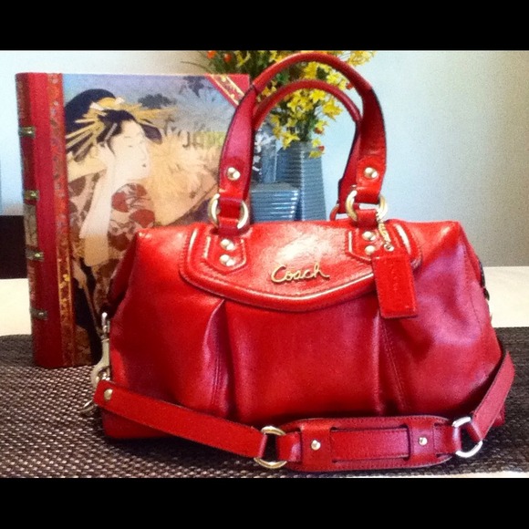 Coach Ashley Cherry Leather Satchel