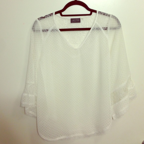 White See thru Lacey blouse