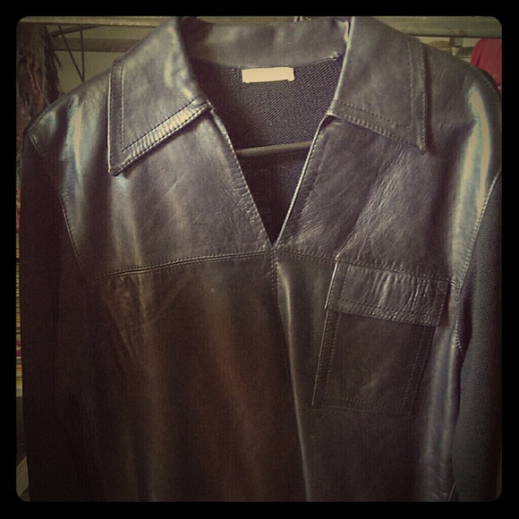 Vintage Men"s Leather Sweater