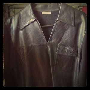 Vintage Men"s Leather Sweater
