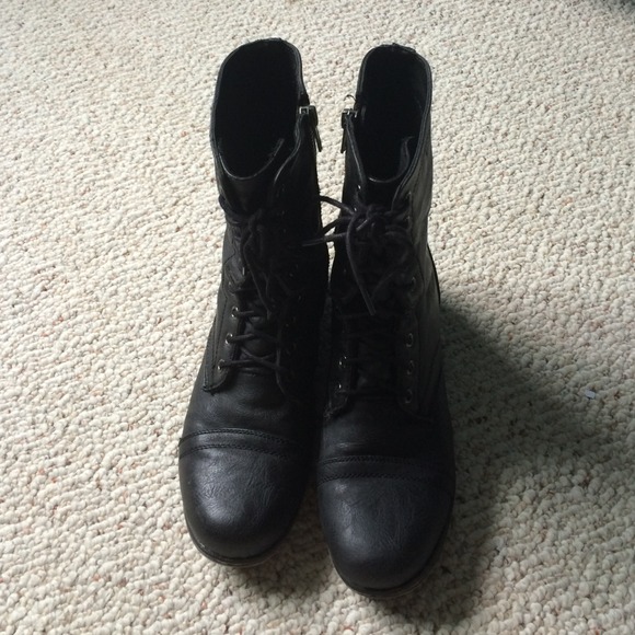 Madden Girl Black Trooper Boots
