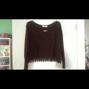 💰bundled💰Black Crop Top with Lace Bottom