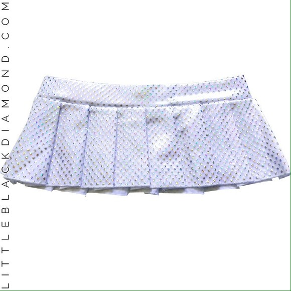 Little black diamond holographic mini skirt