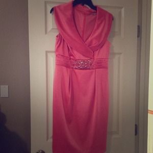 Pink Sleeveless Collar Dress