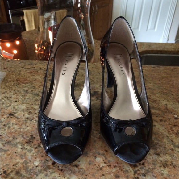 Black Peep Toe Heels