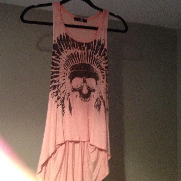 Pink Skull Flowy Top