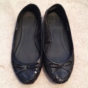Black sequined flats