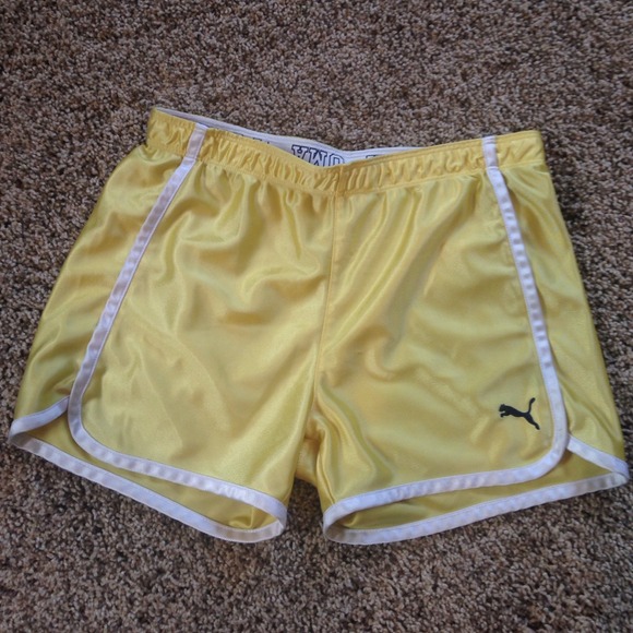 Yellow puma shorts
