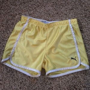 Yellow puma shorts