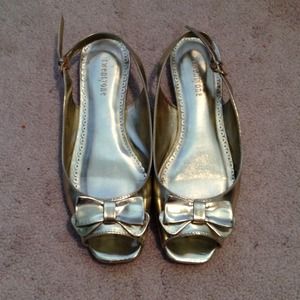 Gold Bow Sandals