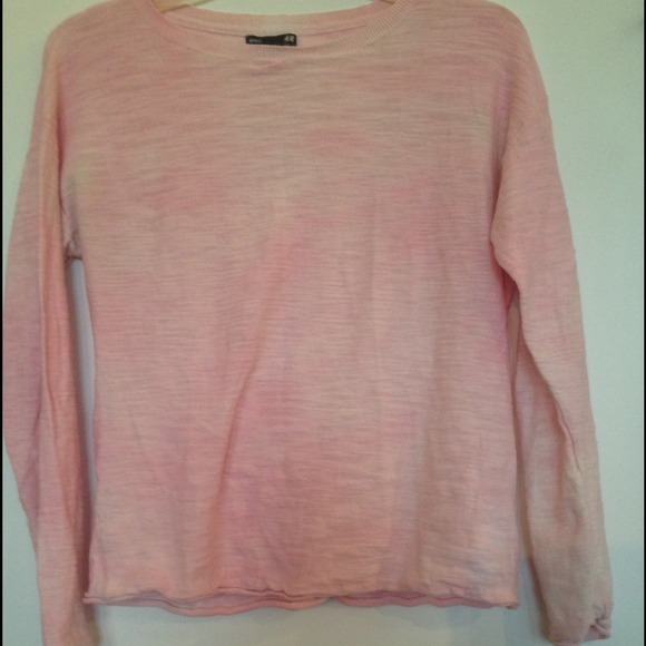 White and pink tie dyed light sweater