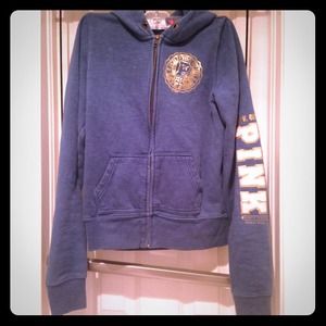 Navy Blue Victorias Secret Zip Up Hoodie.